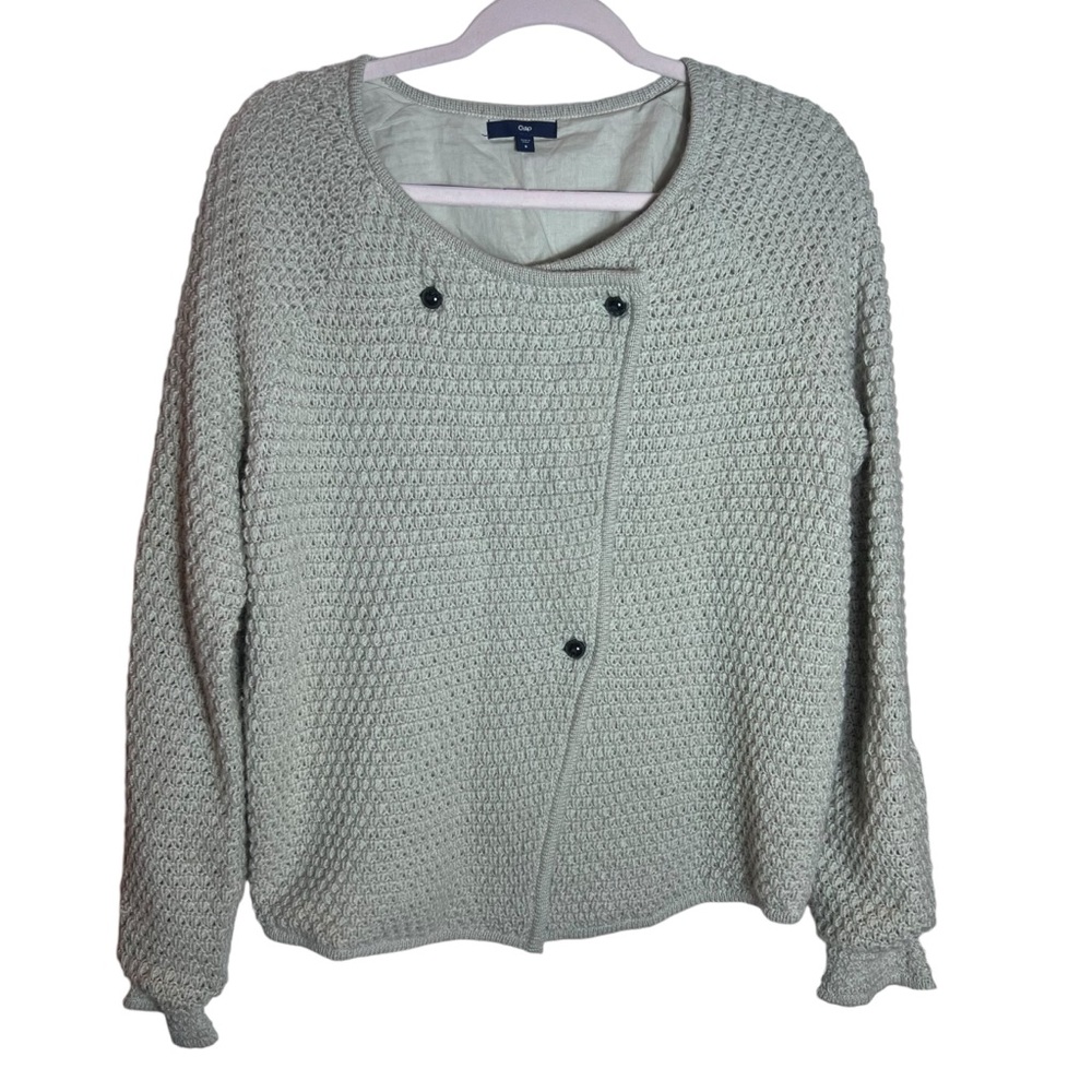 GAP Alpaca Wool Knit Cream Beige Cardigan Jacket, Small